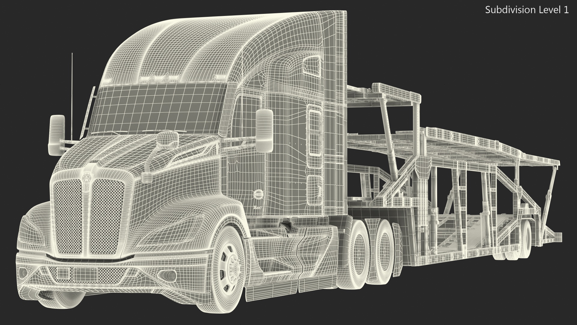 Kenworth Truck with Sun Valley Car Carrier 3D