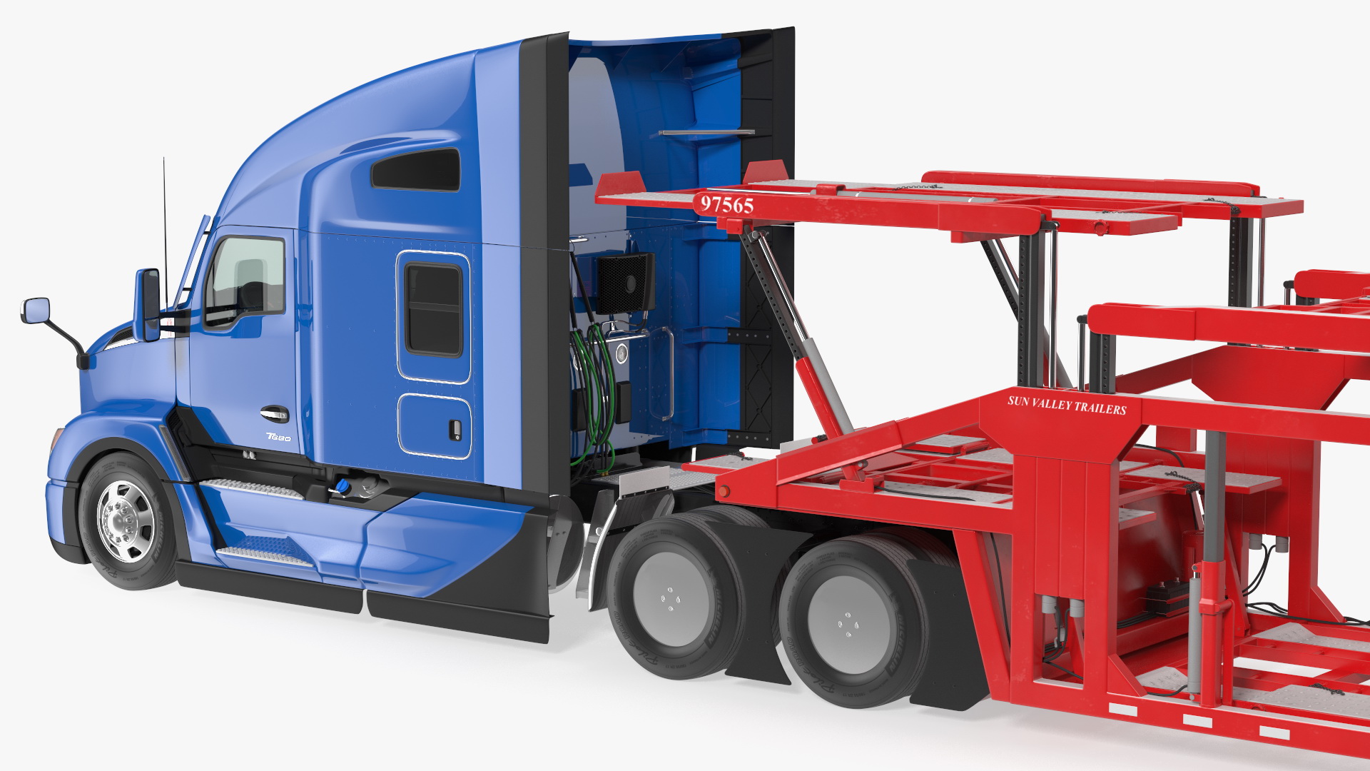 Kenworth Truck with Sun Valley Car Carrier 3D