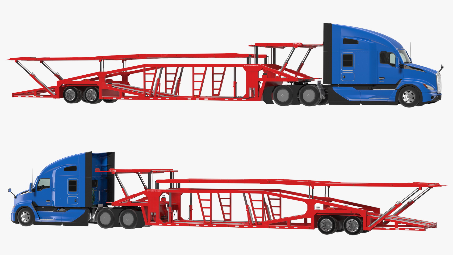 Kenworth Truck with Sun Valley Car Carrier 3D