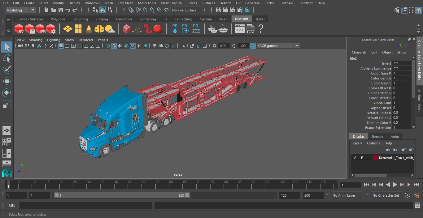 Kenworth Truck with Sun Valley Car Carrier 3D