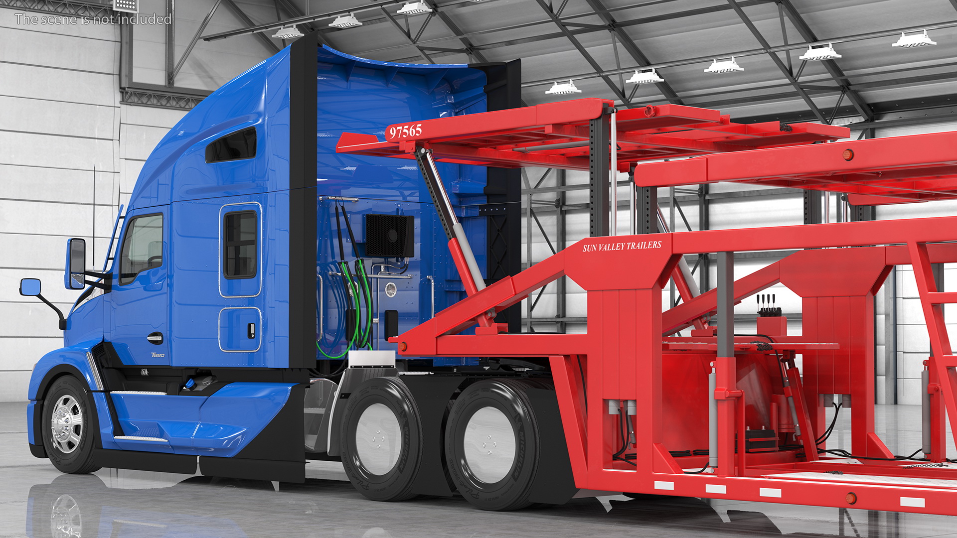 Kenworth Truck with Sun Valley Car Carrier 3D