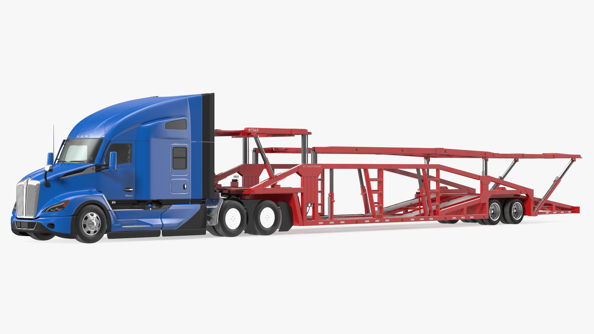 Kenworth Truck with Sun Valley Car Carrier 3D