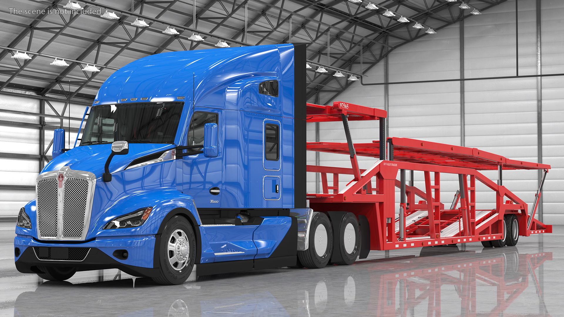 Kenworth Truck with Sun Valley Car Carrier 3D