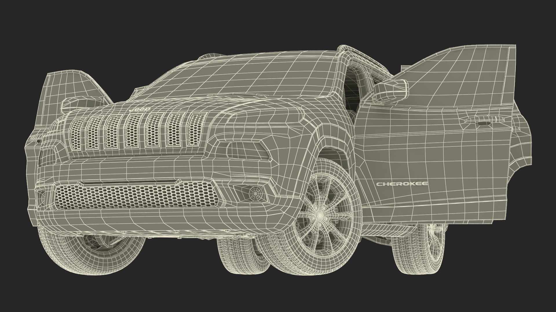 Jeep Cherokee SUV Rigged 3D model