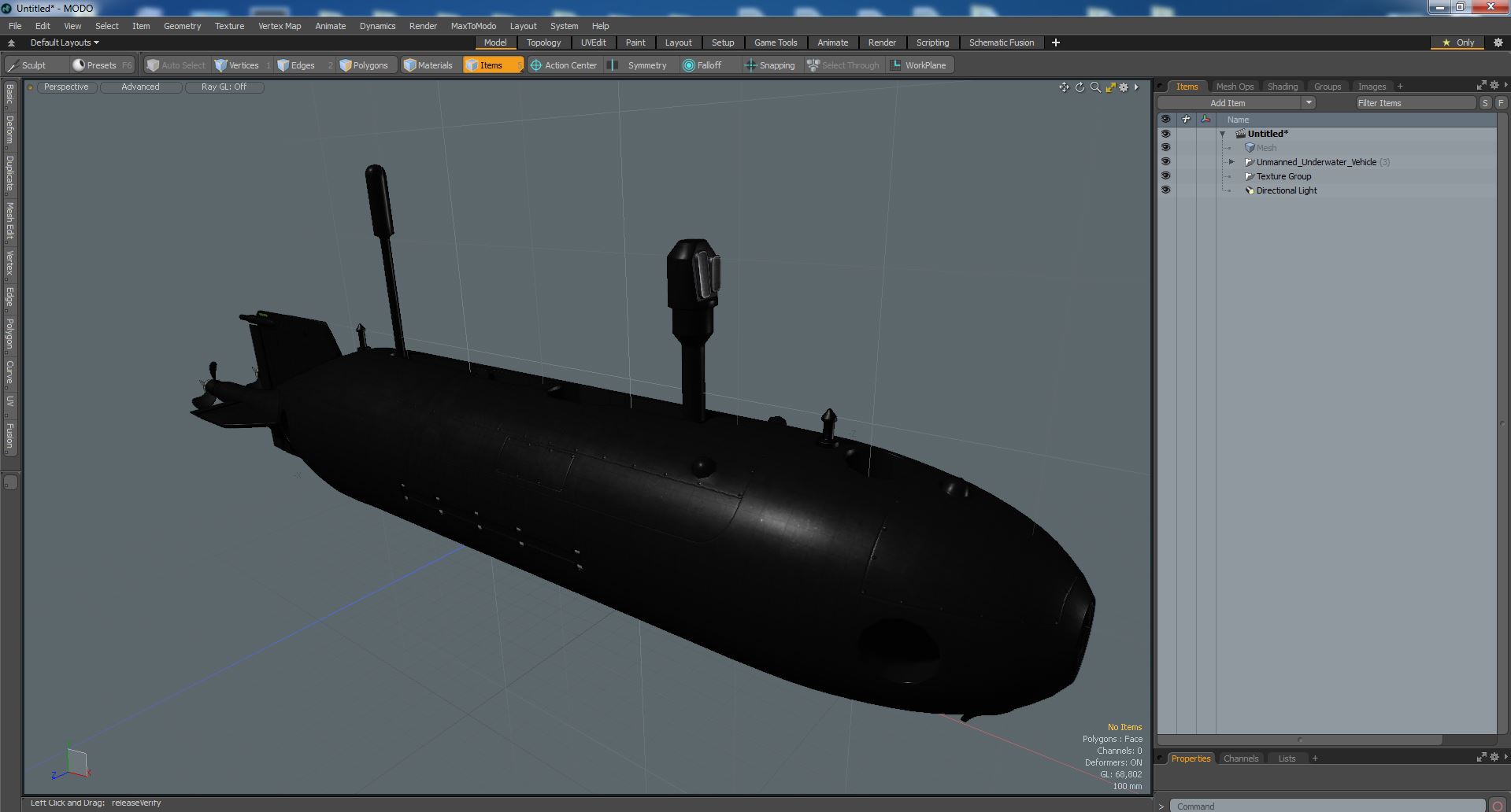 Unmanned Underwater Vehicle 3D