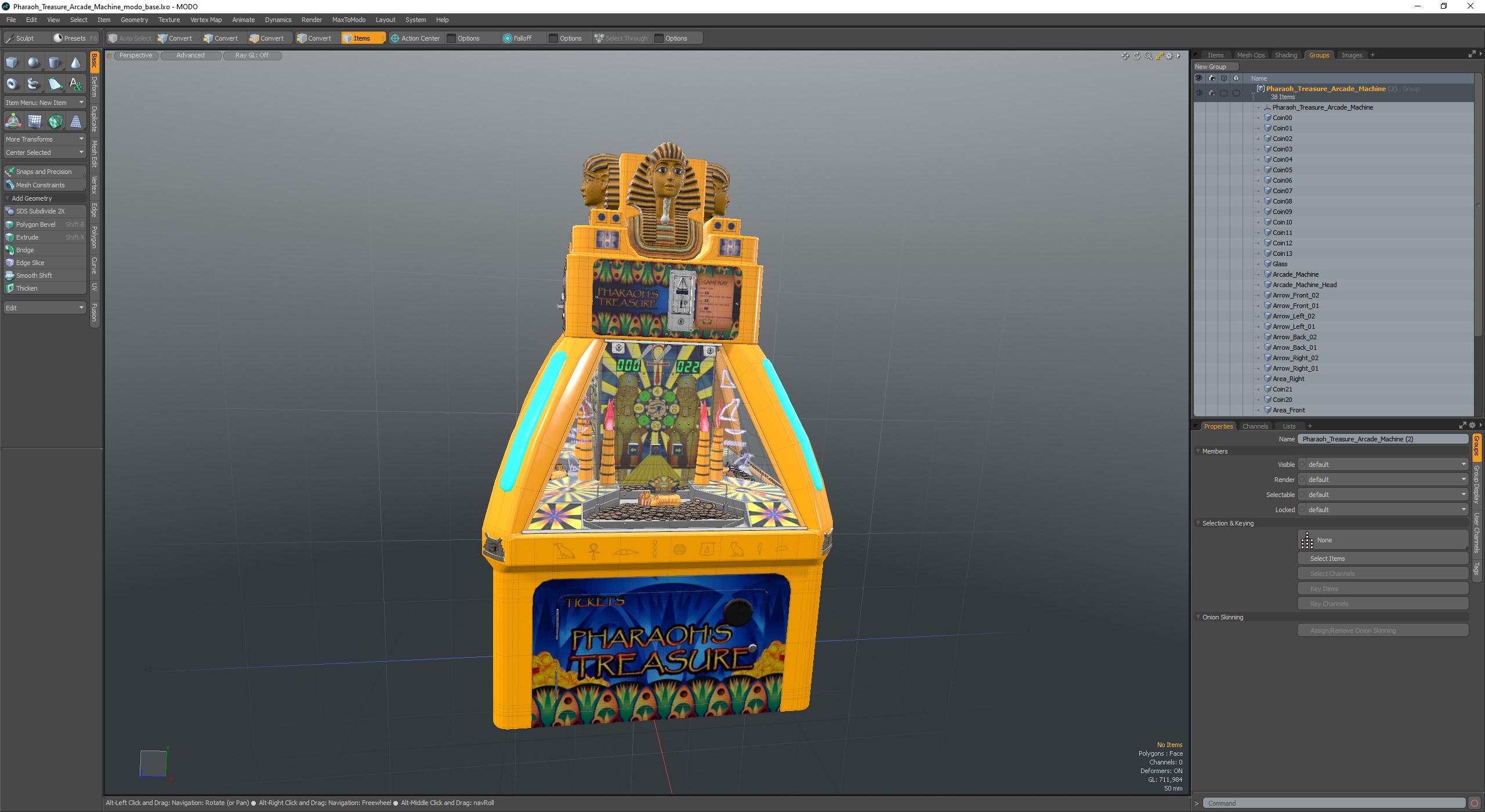 3D Pharaoh Treasure Arcade Machine