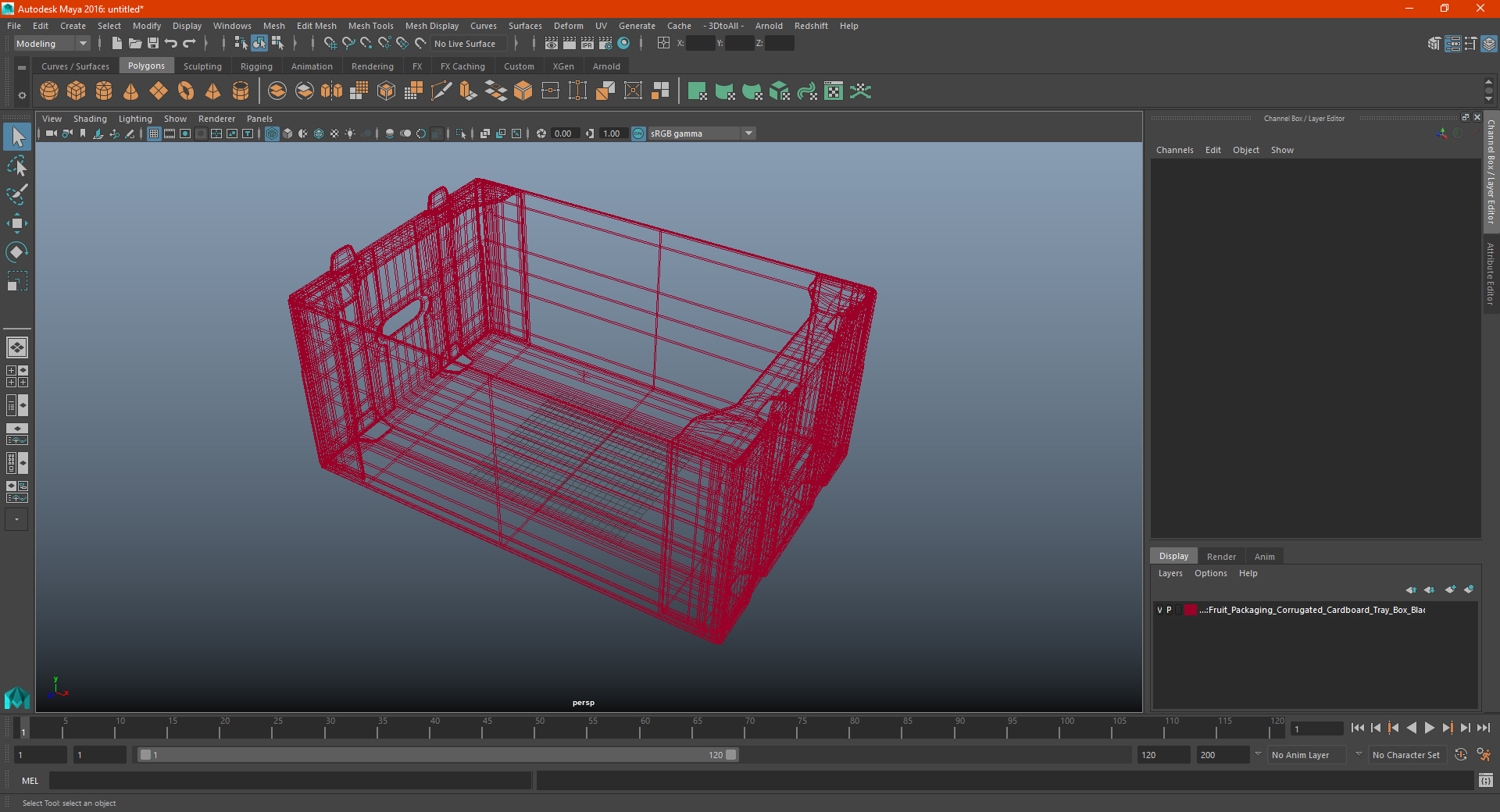 3D model Fruit Packaging Corrugated Cardboard Tray Box