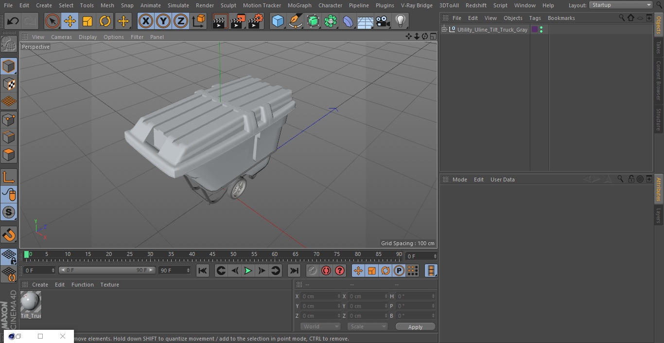 Utility Uline Tilt Truck Gray 3D model