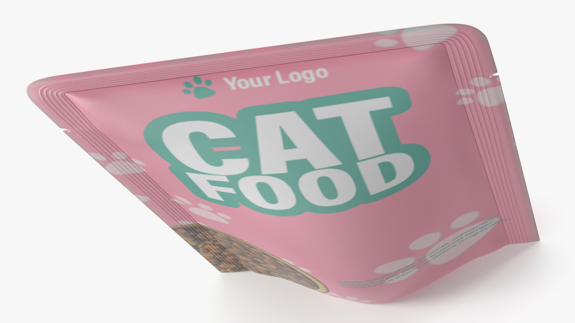 3D Cat Food Pouch Mockup