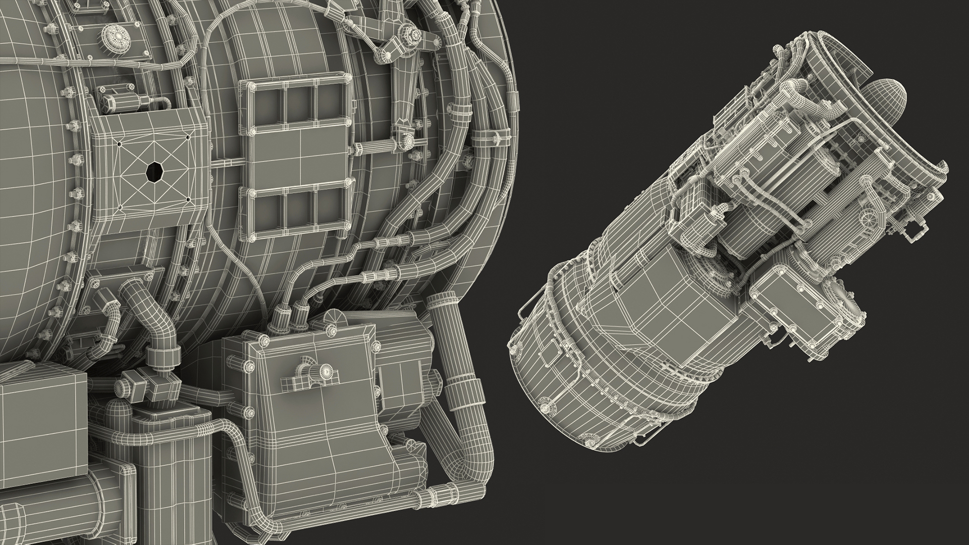 Cutaway Turbofan Jet Engine 3D