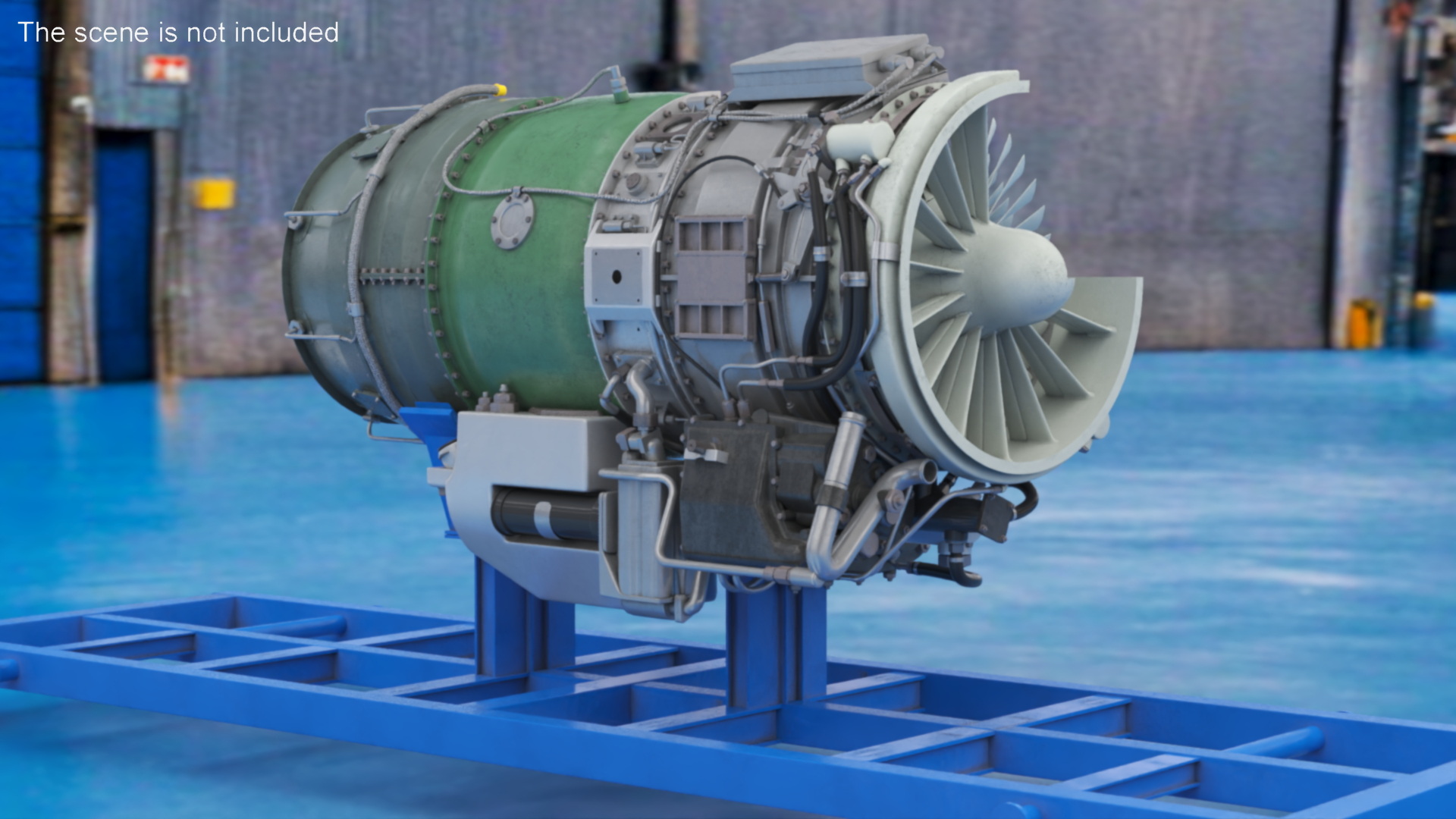 Cutaway Turbofan Jet Engine 3D