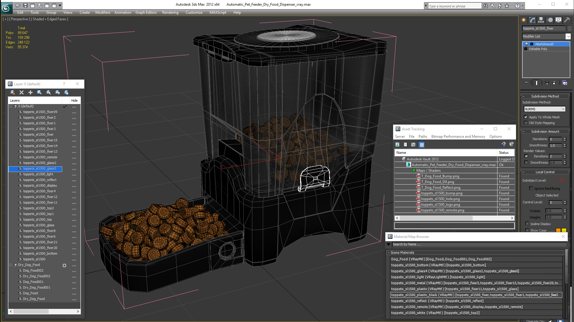 Automatic Pet Feeder Dry Food Dispenser 3D model