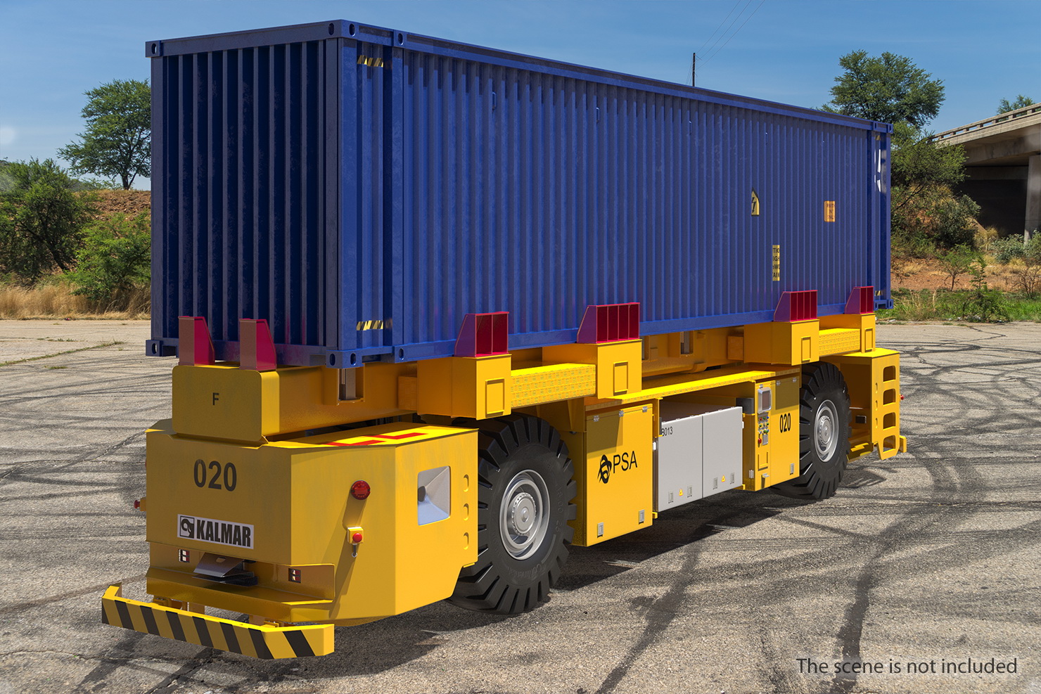 Kalmar AGV with 40ft ISO Container 3D model