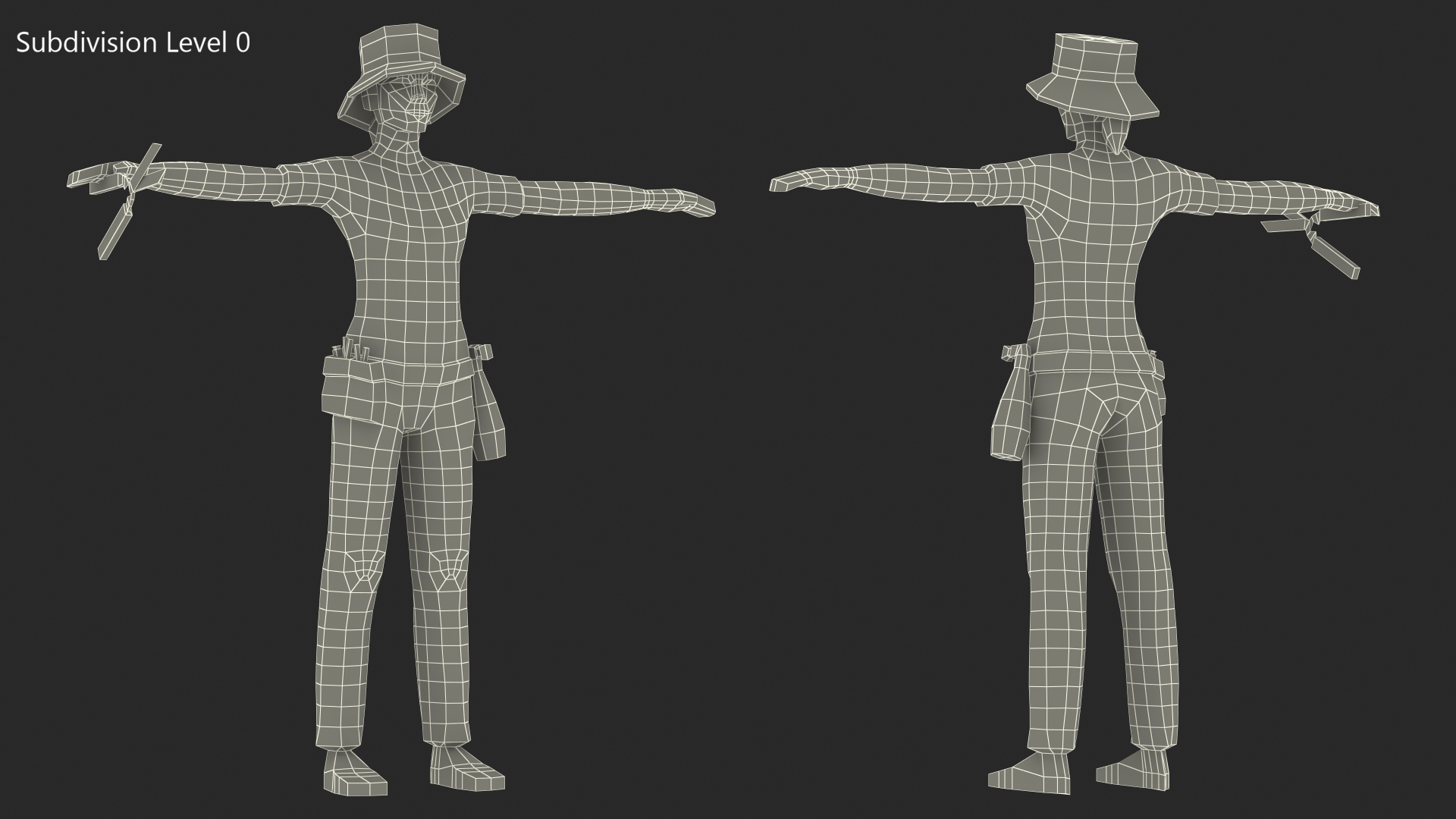 Gardener Low Poly Rigged 3D model