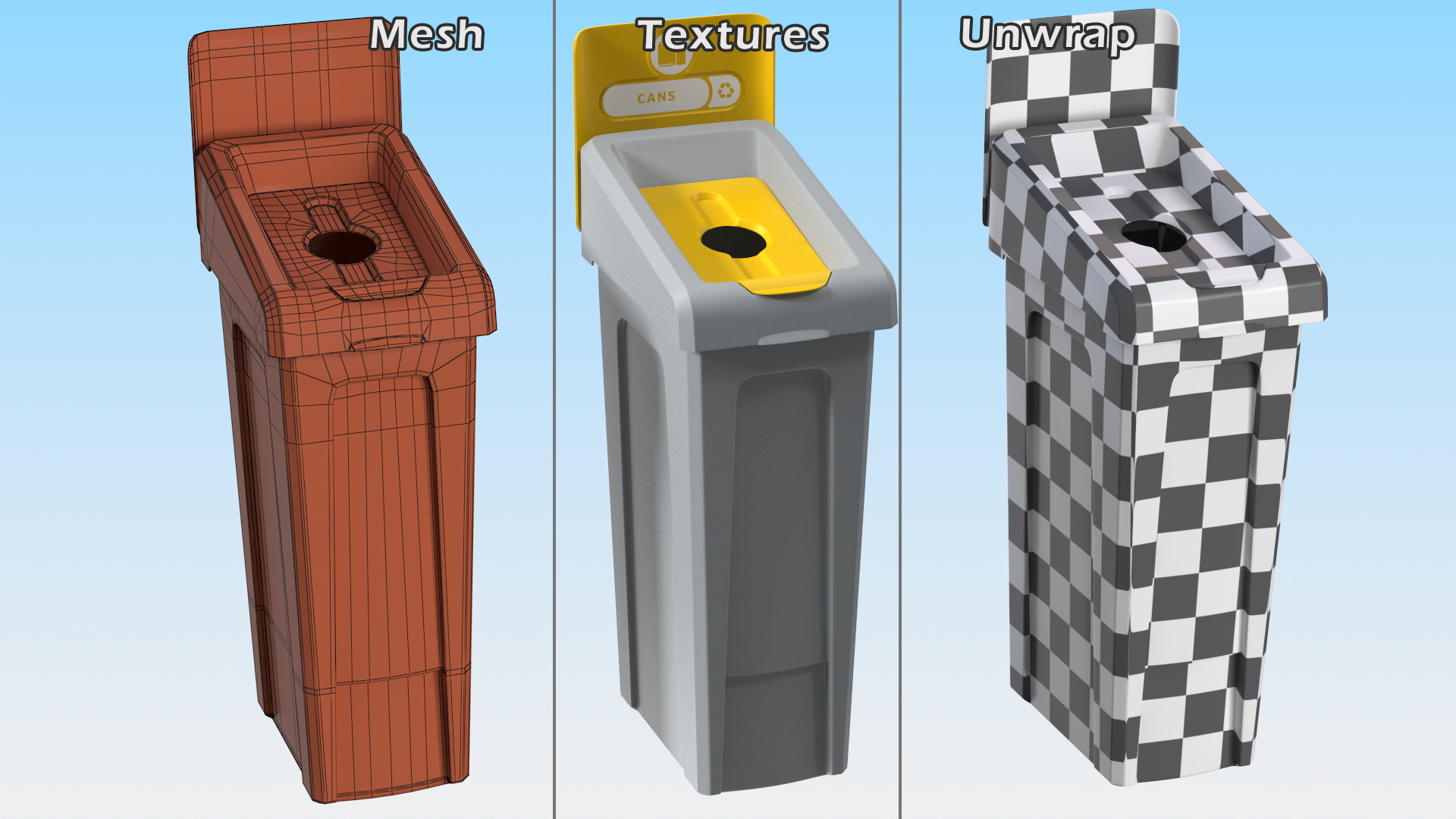 3D model Plastic Recycling Bin for Cans