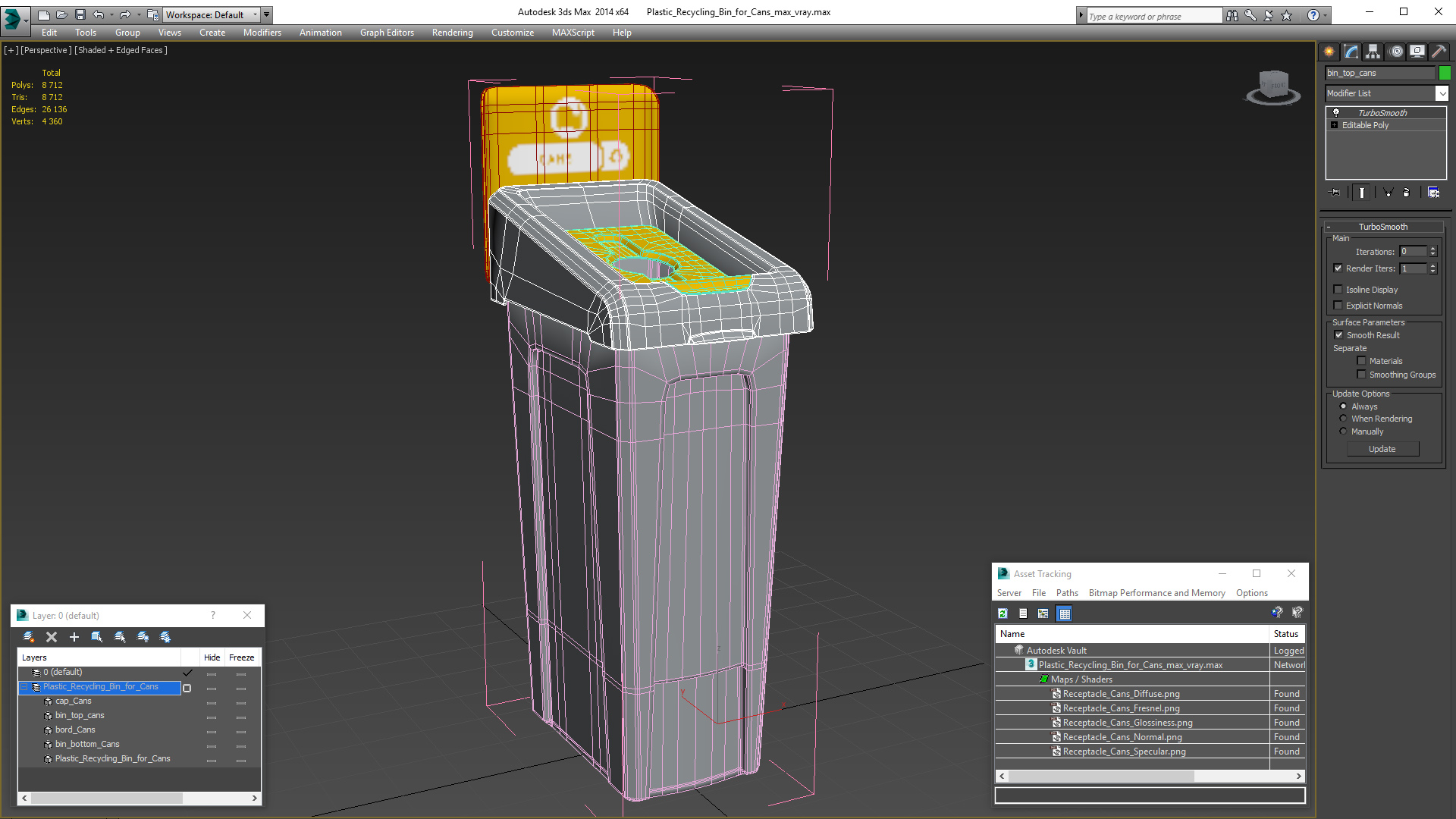 3D model Plastic Recycling Bin for Cans