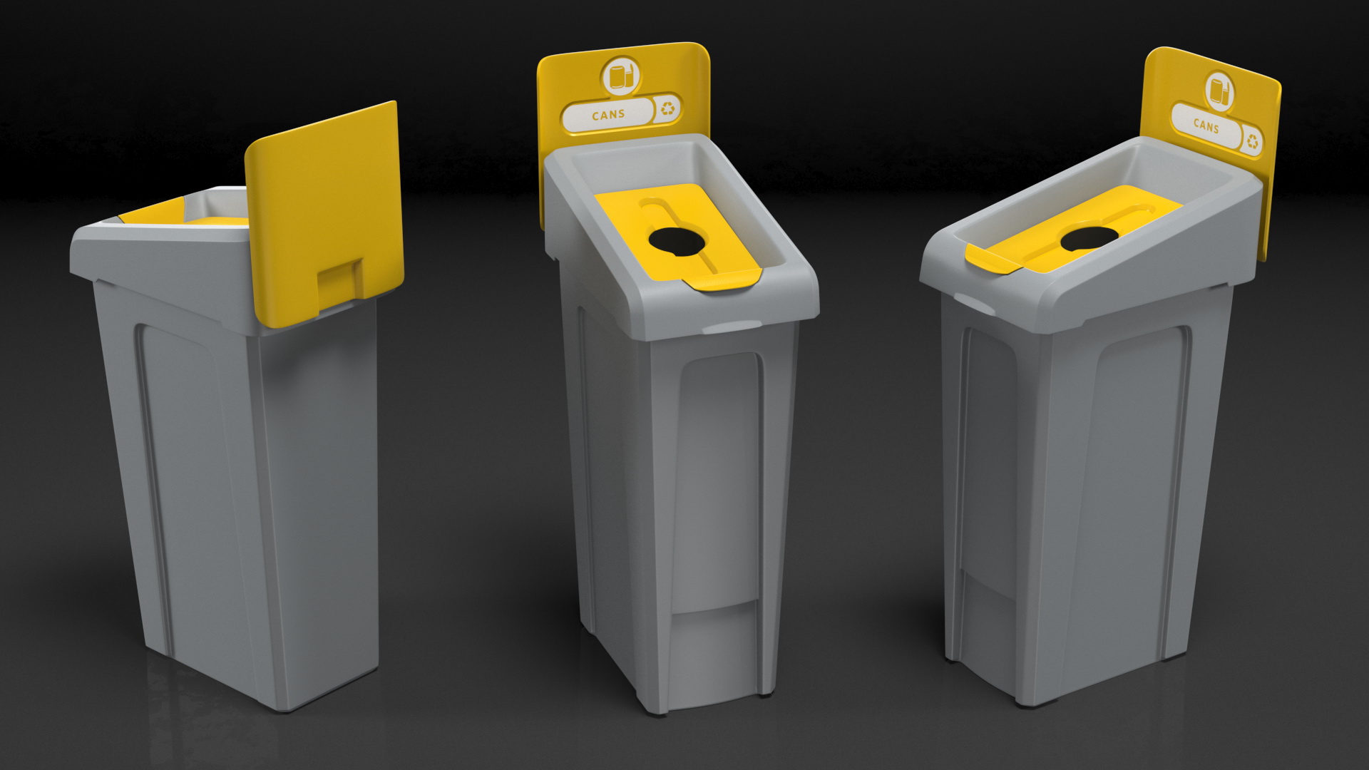 3D model Plastic Recycling Bin for Cans