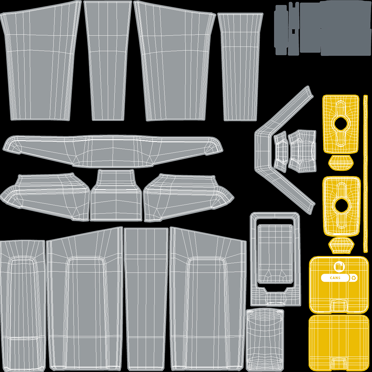 3D model Plastic Recycling Bin for Cans