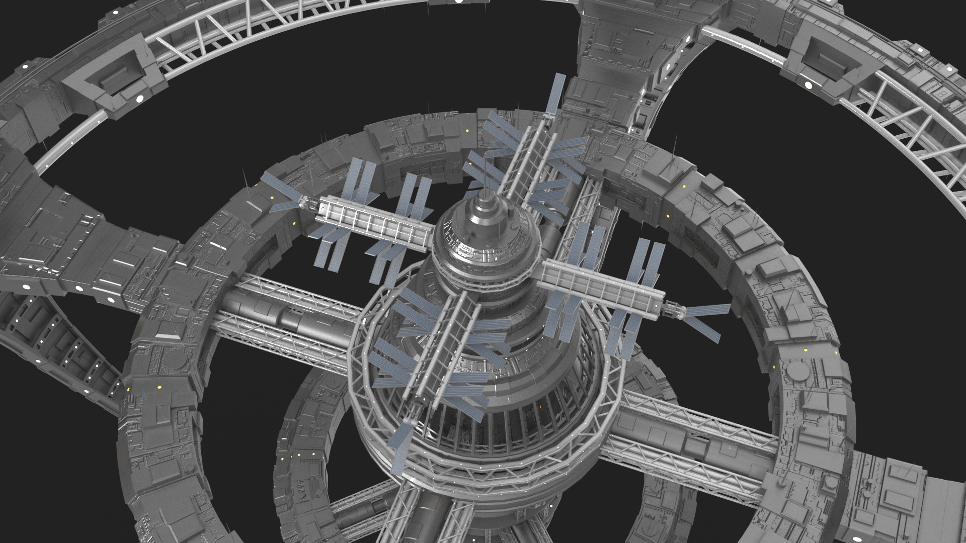 Futuristic Space Station 3D model