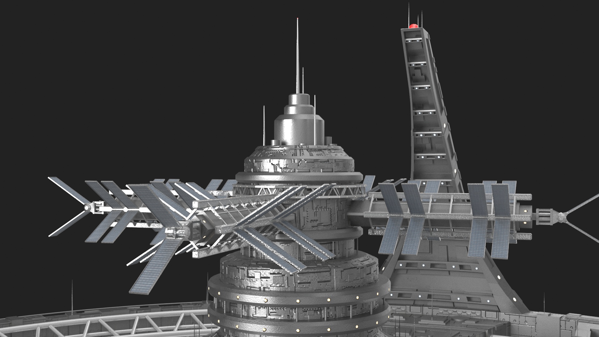 Futuristic Space Station 3D model