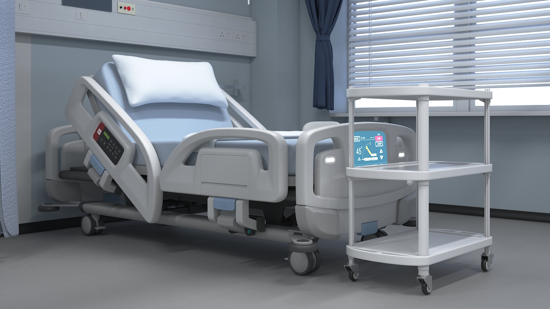 3D model Large Hospital Ward Interior with People