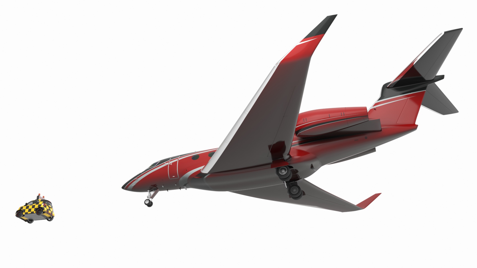 3D model Private Jet and Smart Follow Me Car