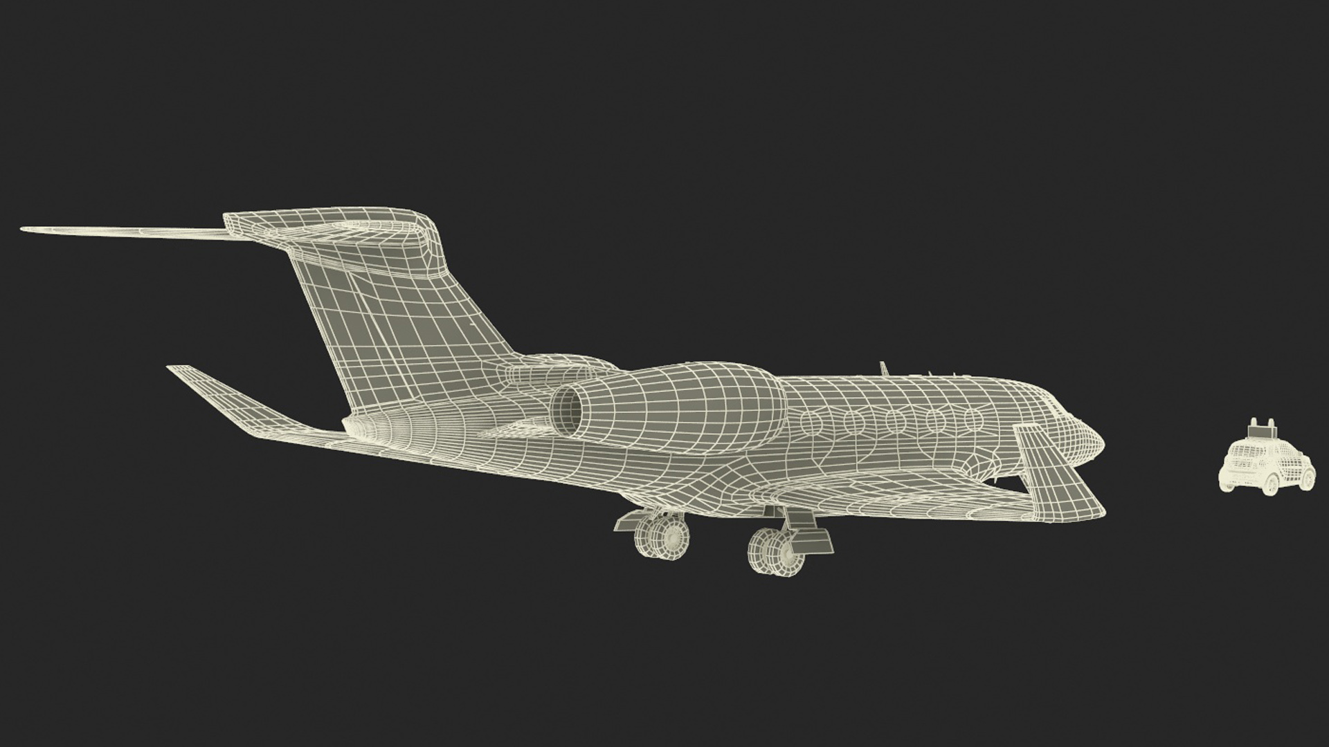 3D model Private Jet and Smart Follow Me Car