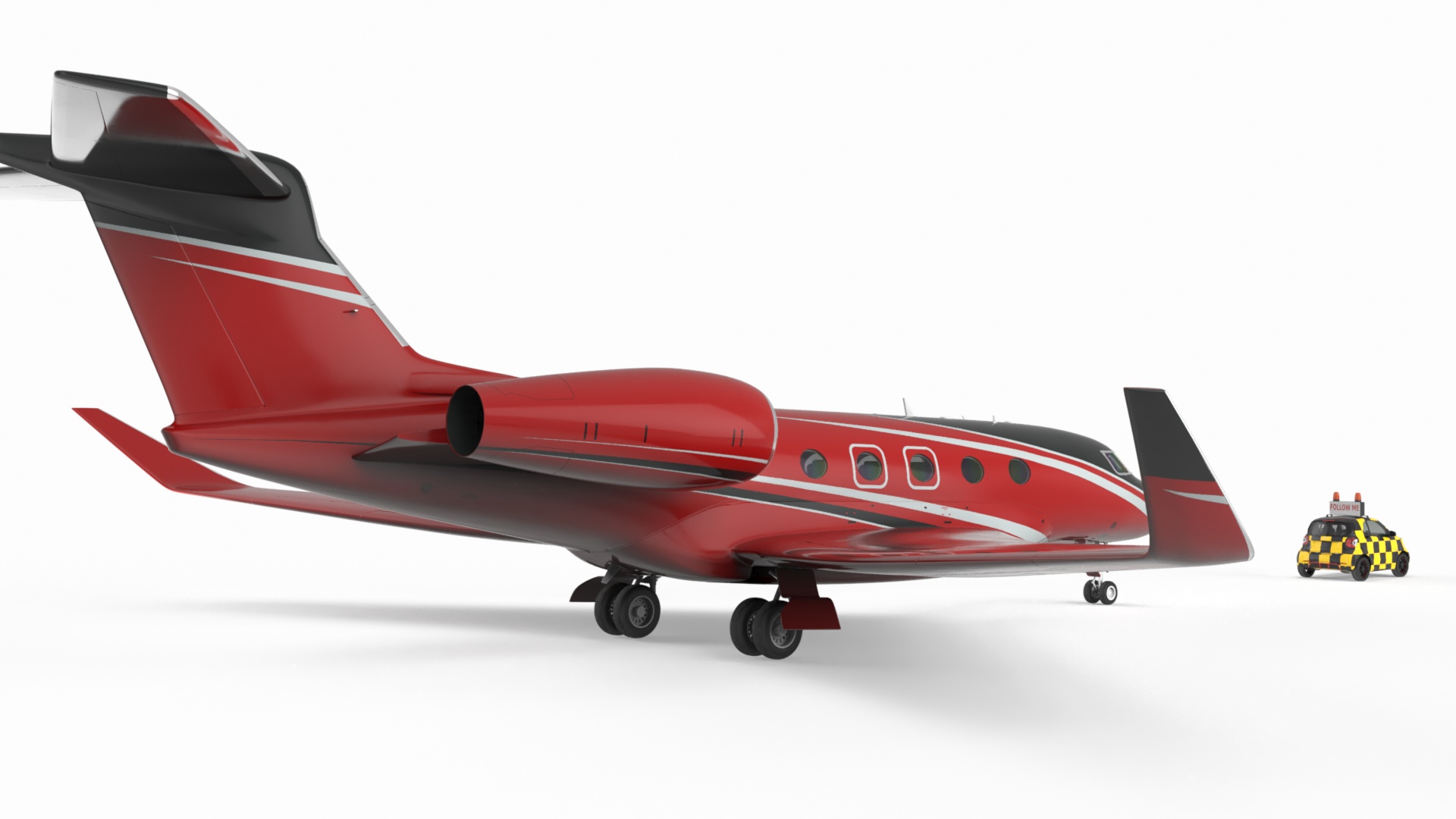 3D model Private Jet and Smart Follow Me Car