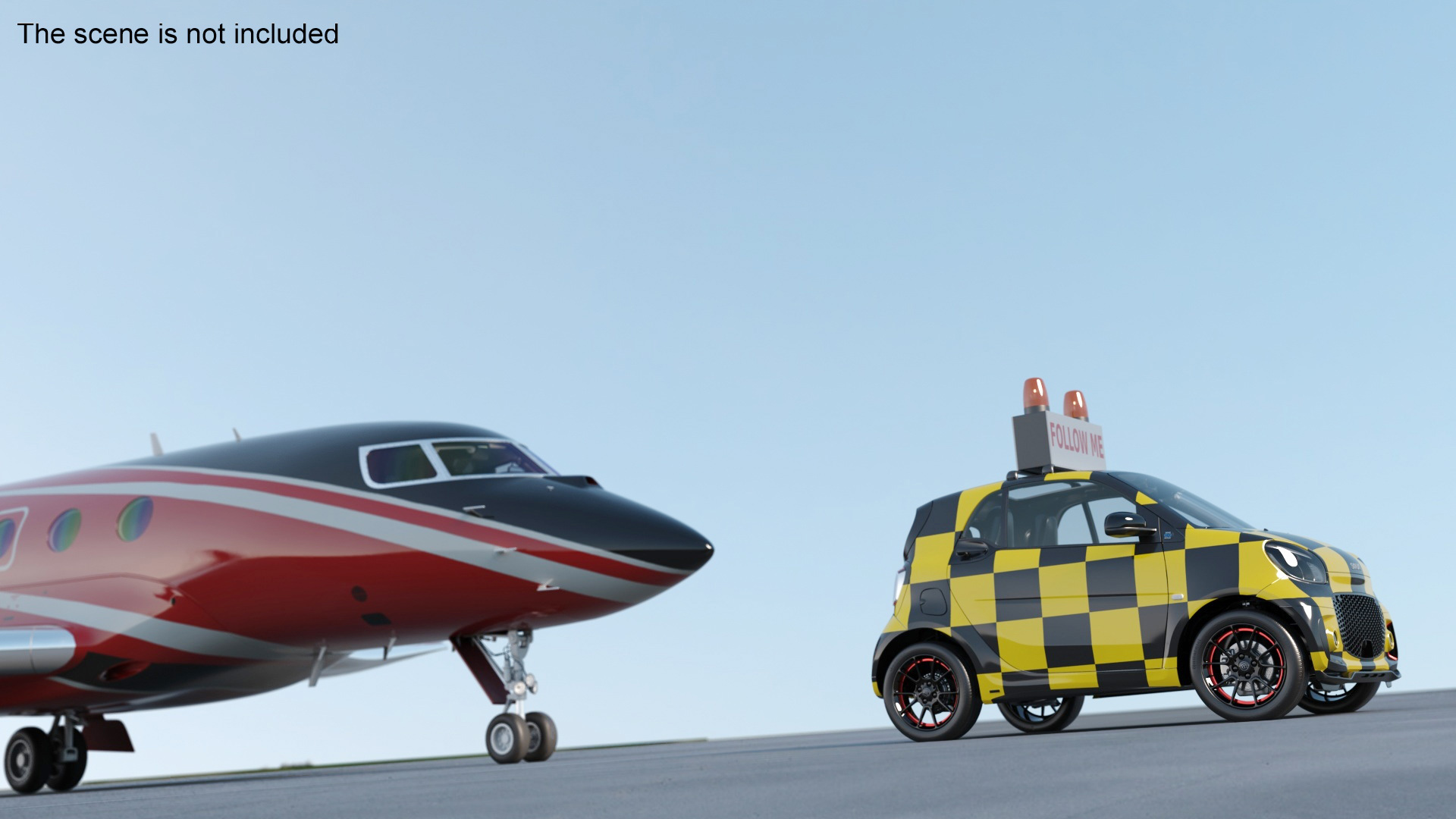 3D model Private Jet and Smart Follow Me Car