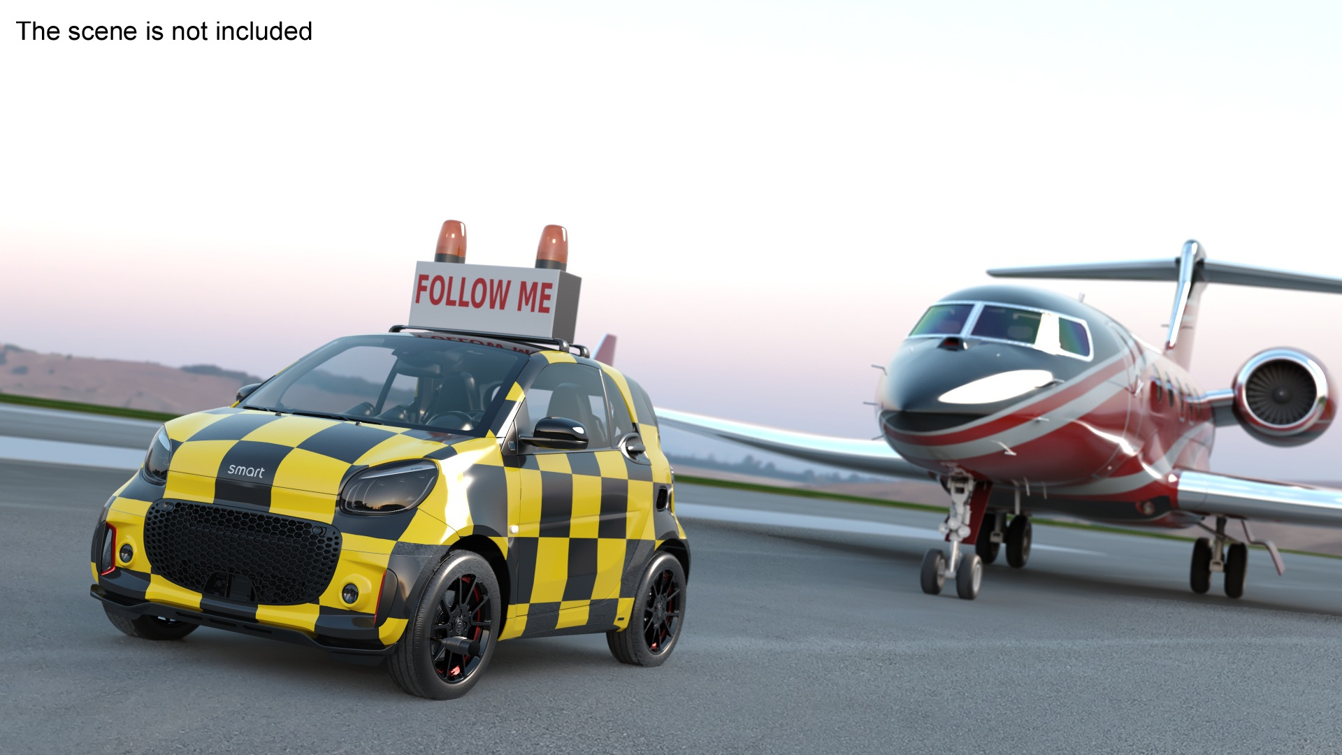 3D model Private Jet and Smart Follow Me Car