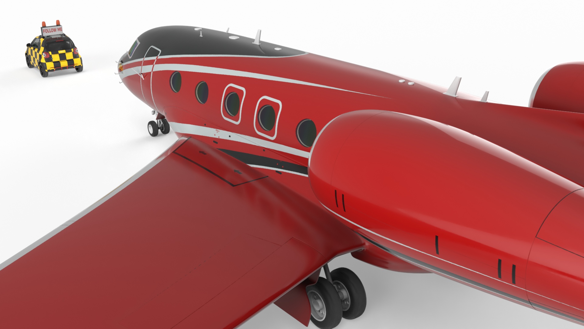 3D model Private Jet and Smart Follow Me Car