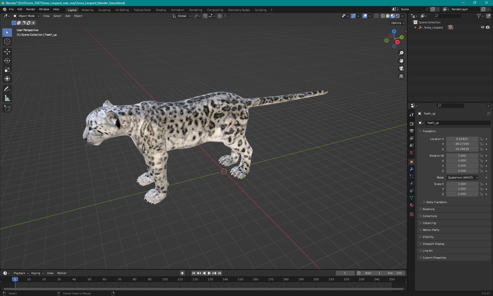 Snow Leopard 3D