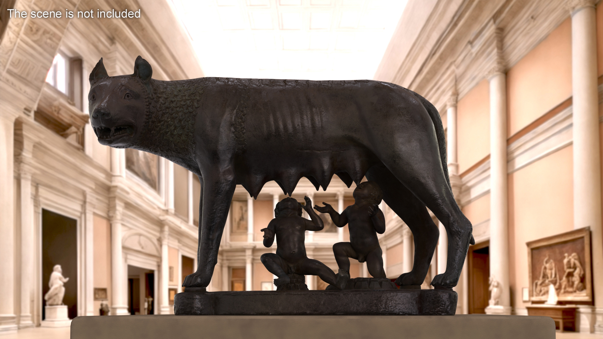 Capitoline She-Wolf Statue Old Bronze 3D