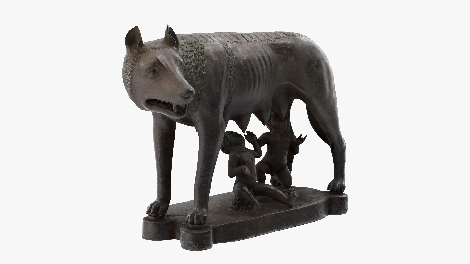 Capitoline She-Wolf Statue Old Bronze 3D