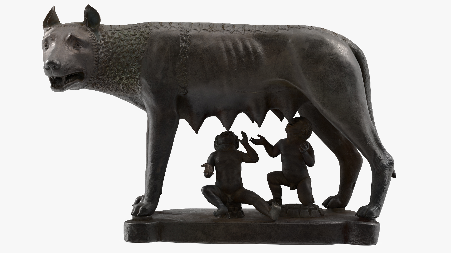 Capitoline She-Wolf Statue Old Bronze 3D