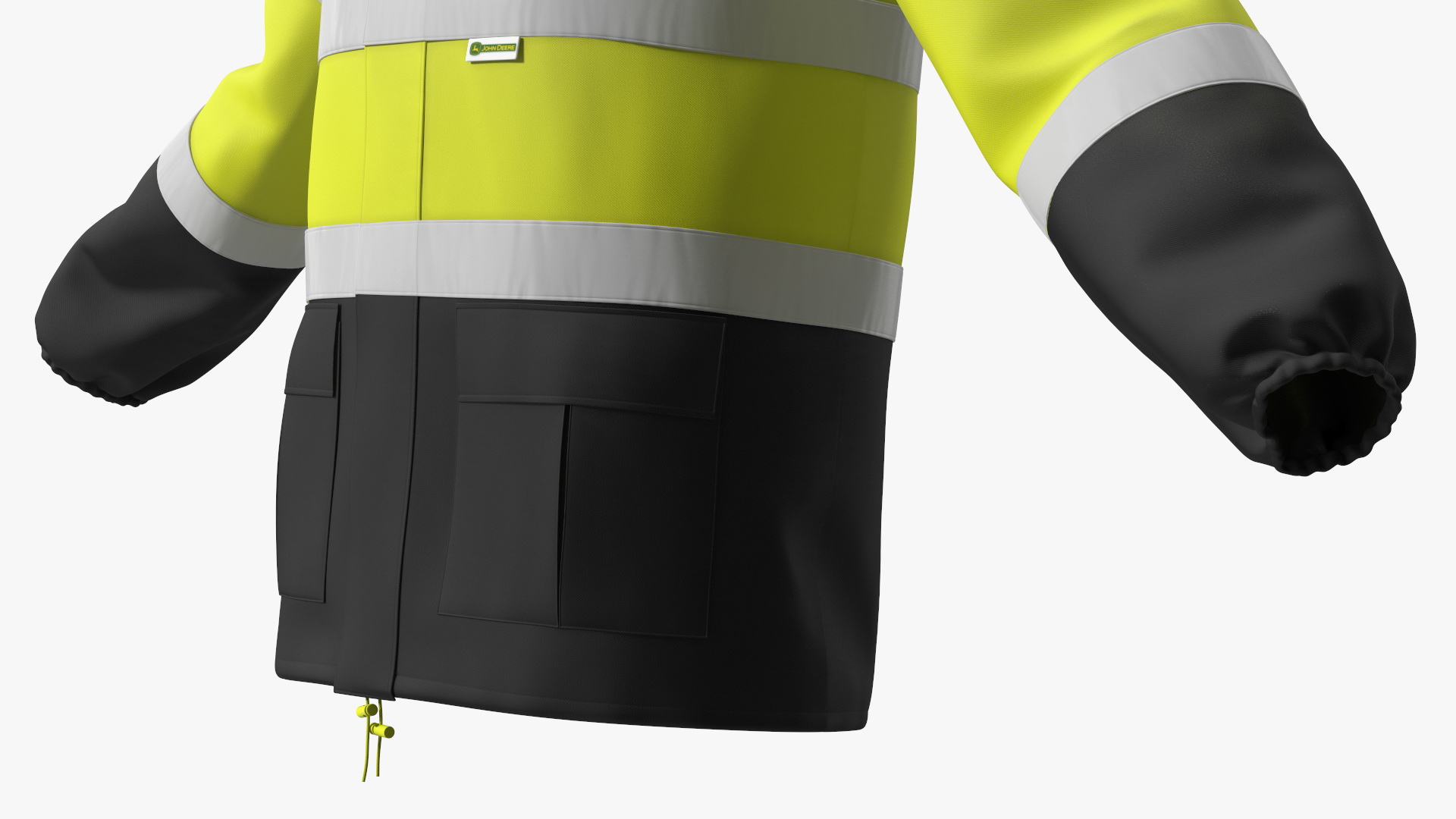 3D John Deere Rain Jacket High Visibility model