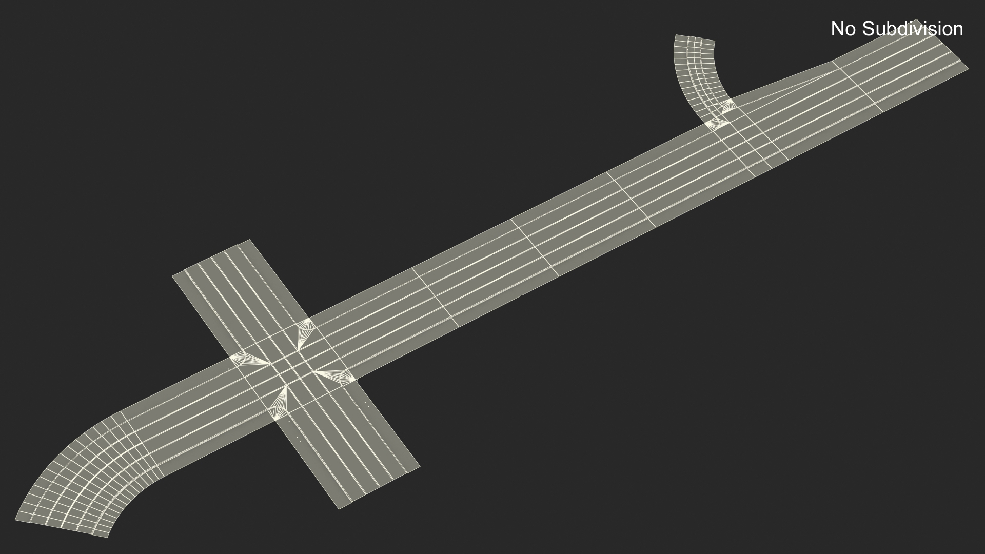 3D Connectable Highway Road Elements Crossroads Junction model