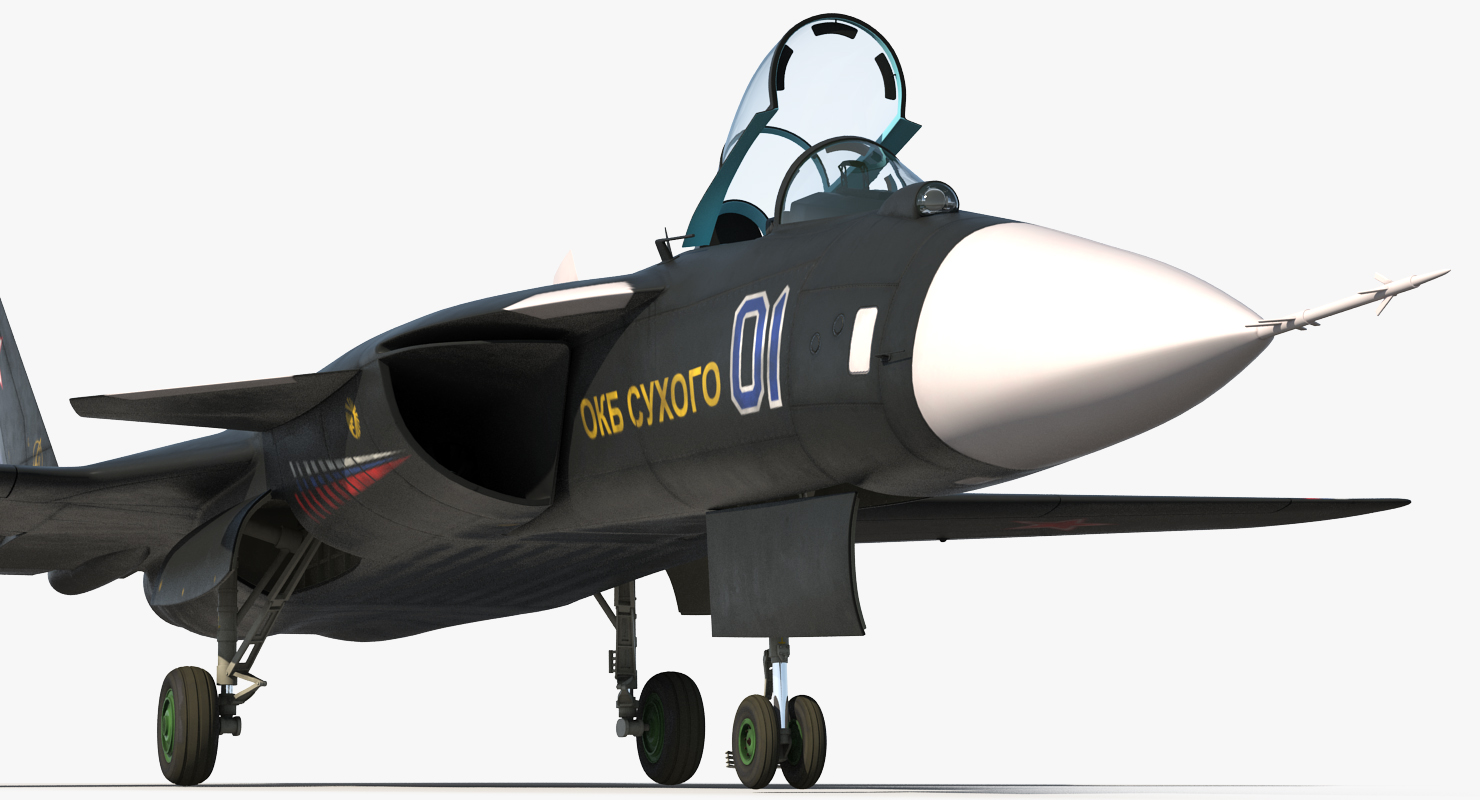 3D model Sukhoi Su 47 Berkut Russin Jet Fighter Rigged