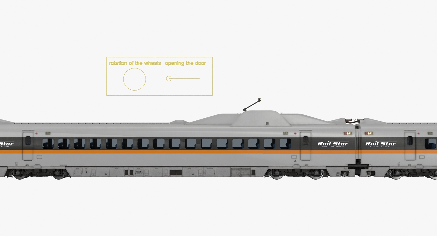 Bullet Train Rail Star Rigged 3D model