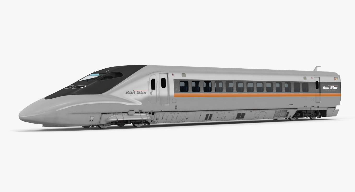 Bullet Train Rail Star Rigged 3D model