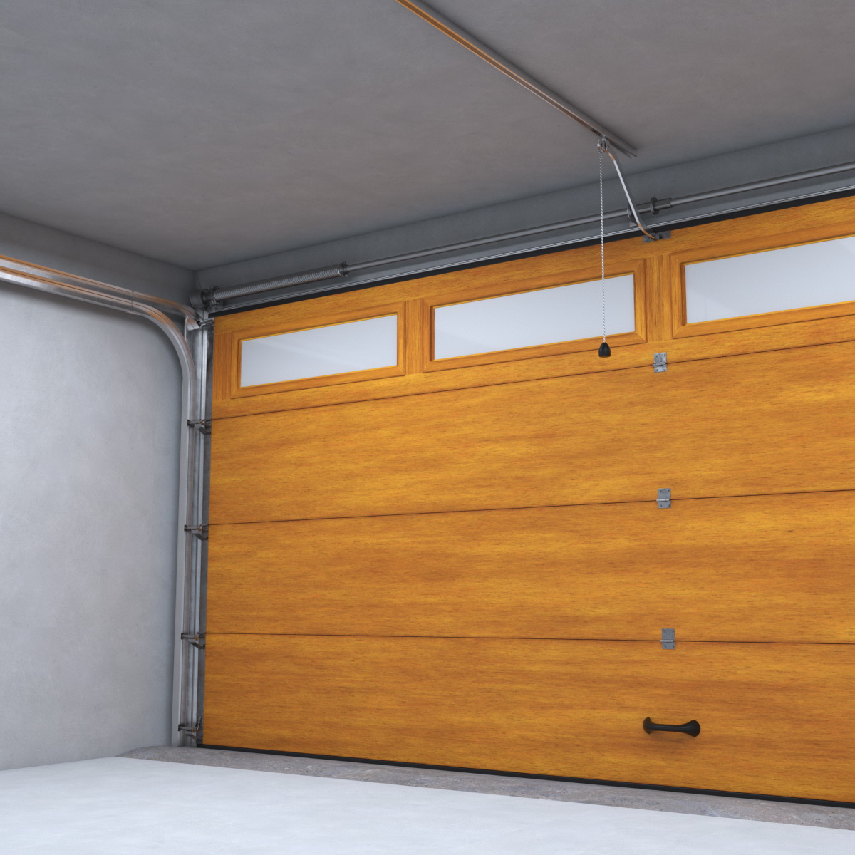 Mechanic Garage Door Wooden Rigged 3D model