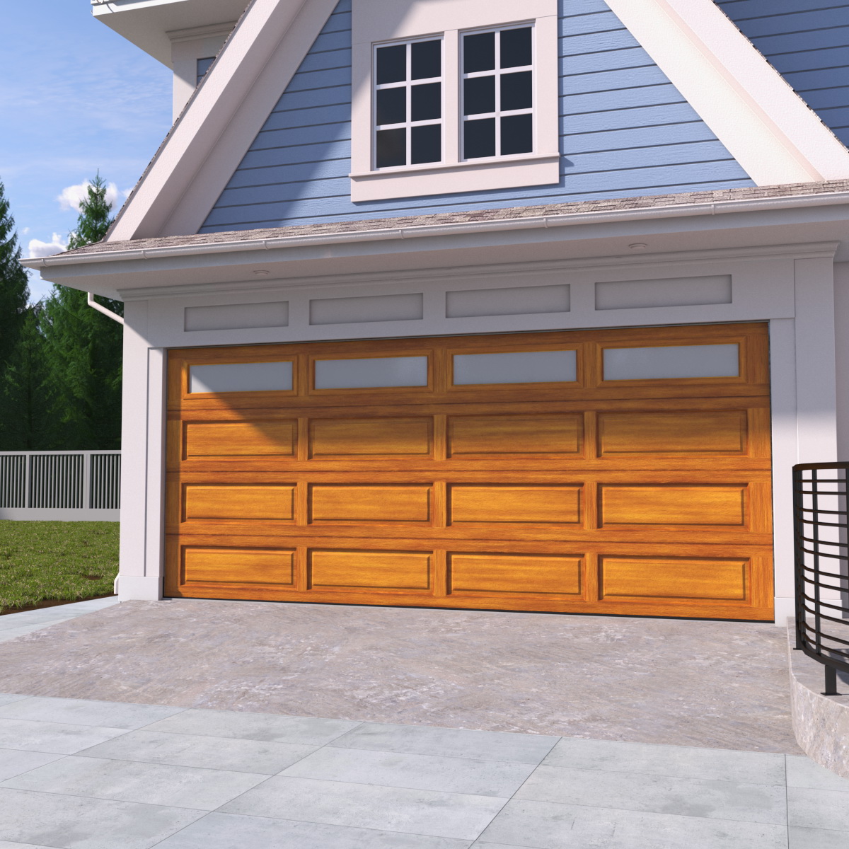 Mechanic Garage Door Wooden Rigged 3D model