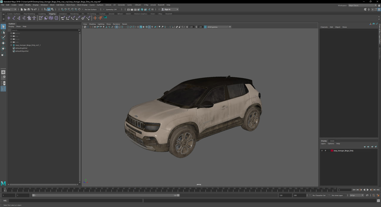 Jeep Avenger Beige Dirty 3D model