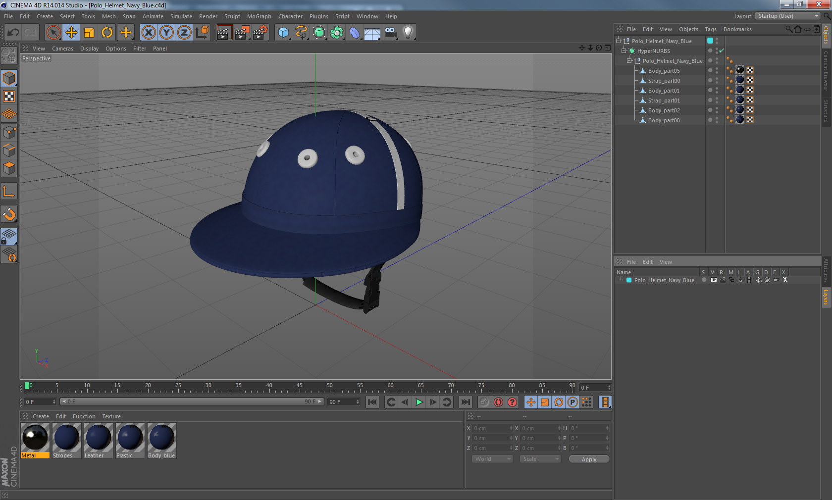 3D Polo Helmet Navy Blue