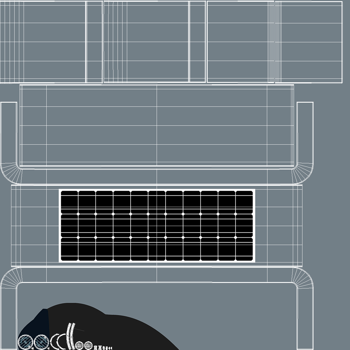 Smart Solar Bench Grey 3D