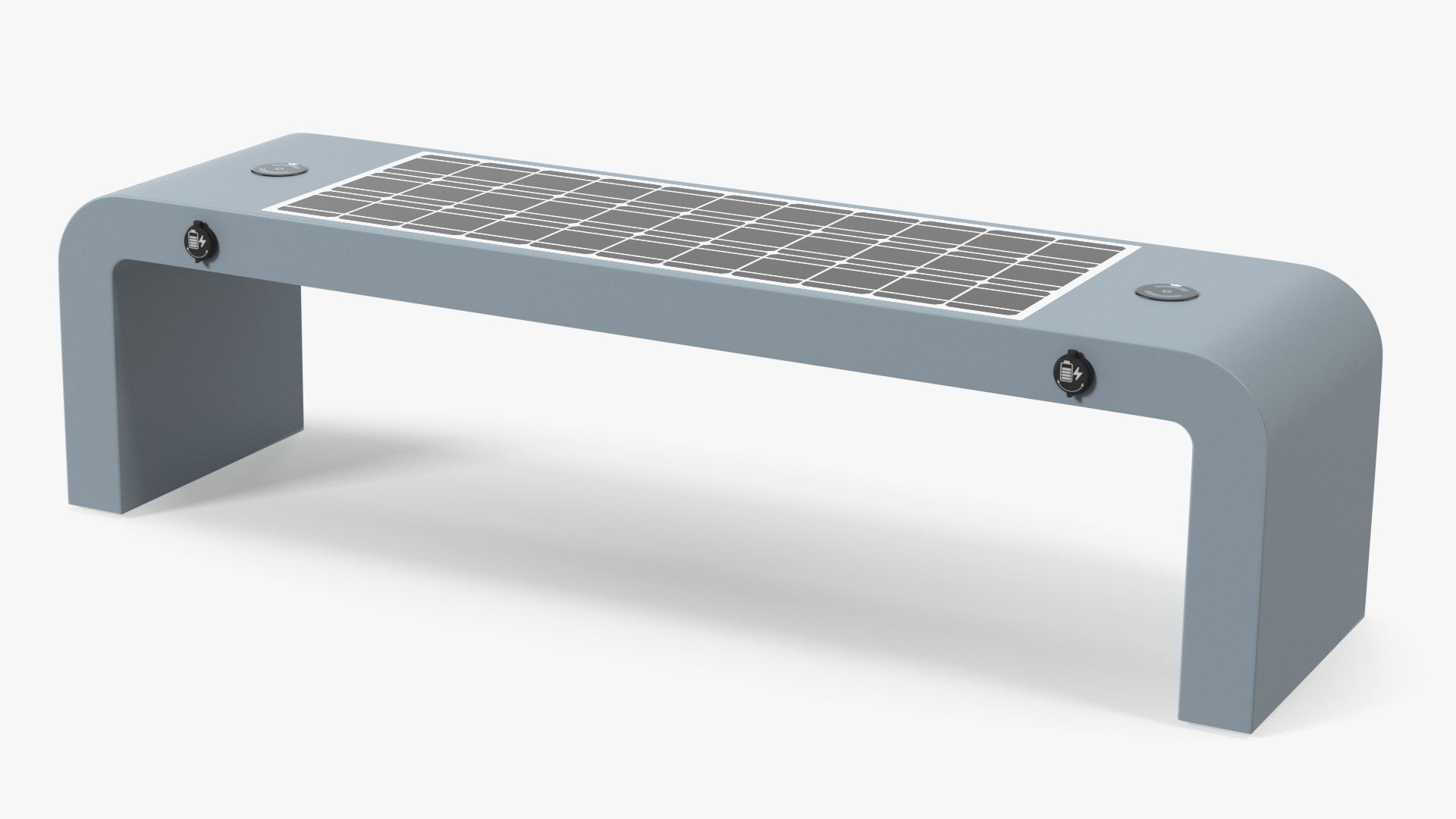 Smart Solar Bench Grey 3D