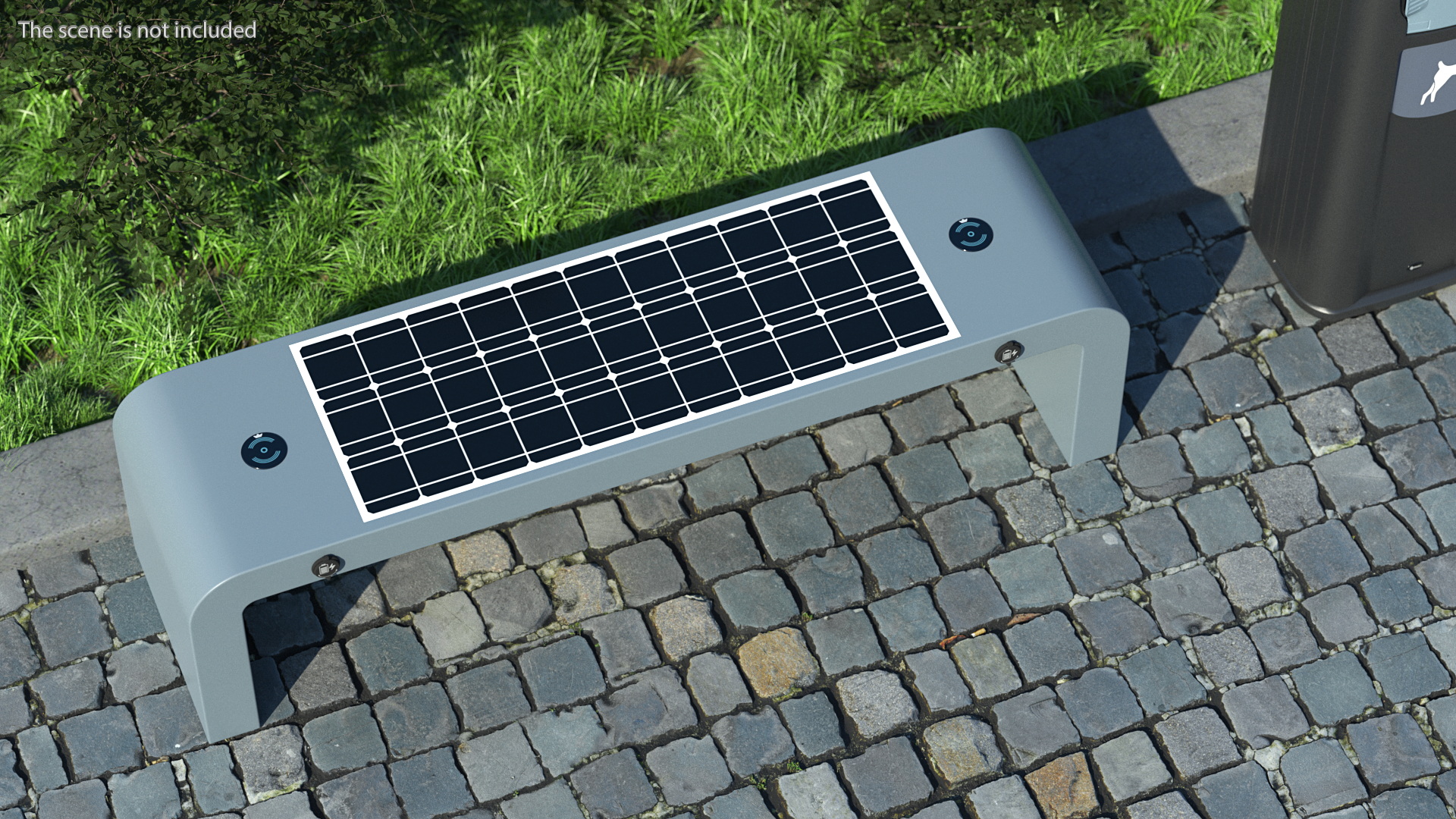 Smart Solar Bench Grey 3D