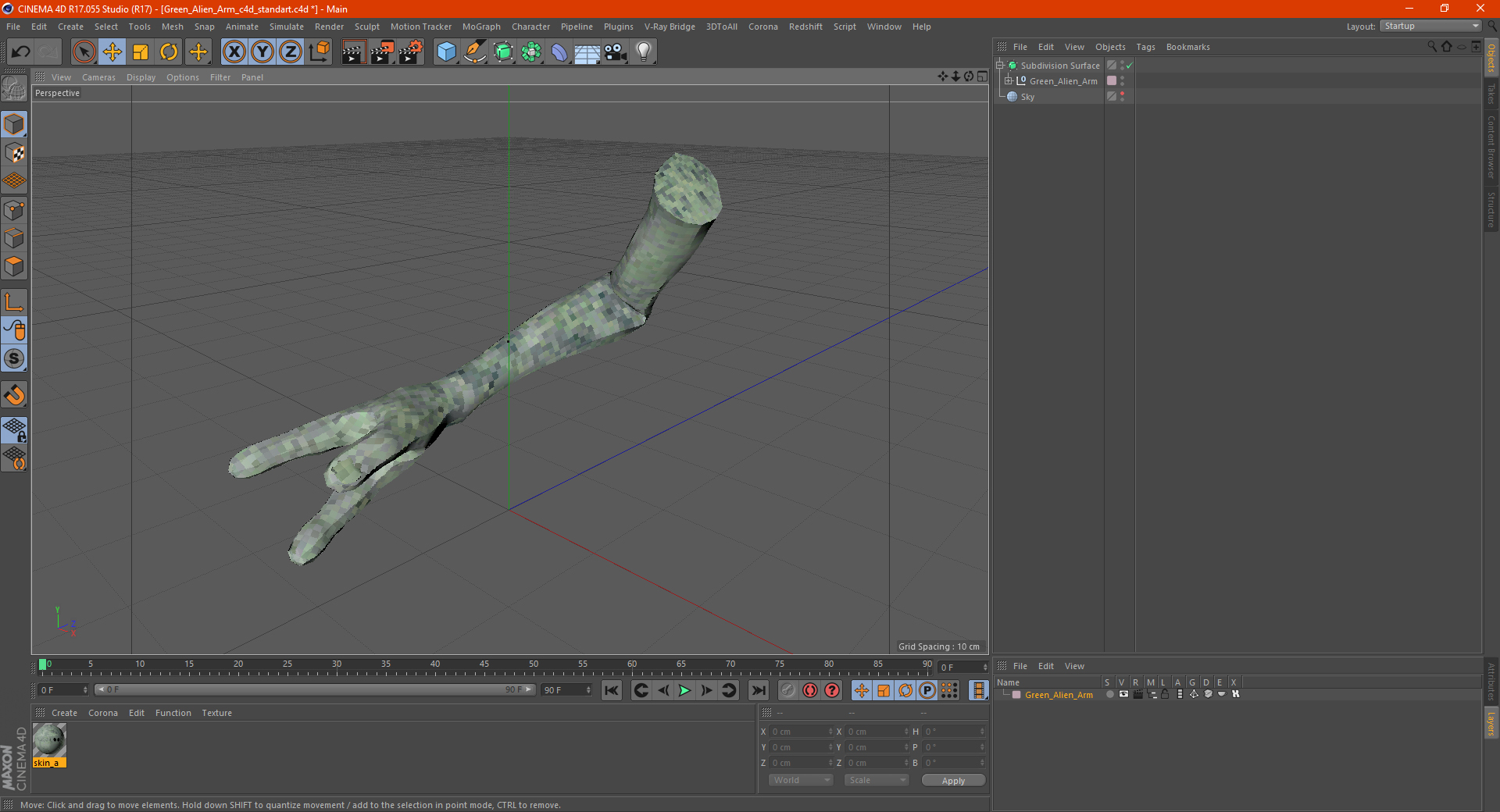 3D model Green Alien Arm