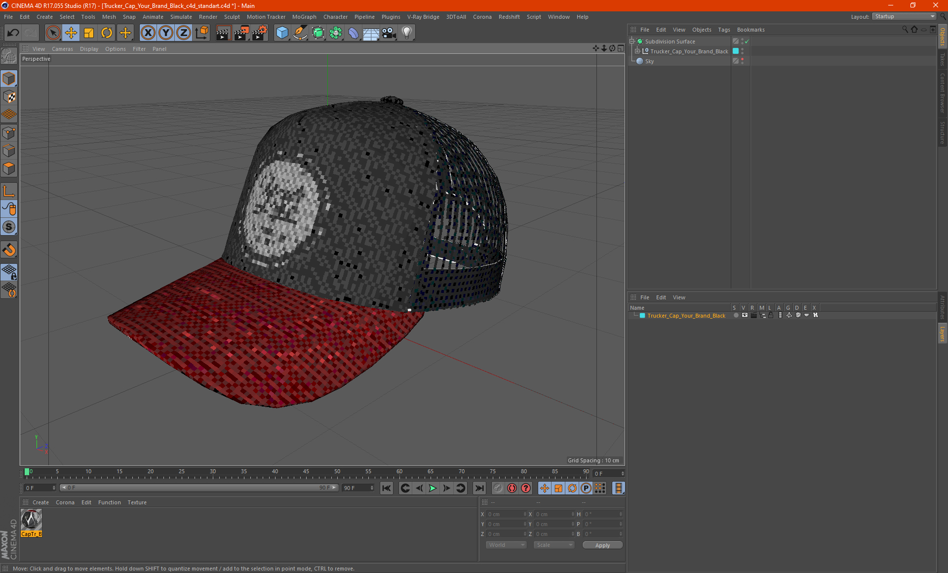 3D Trucker Cap Your Brand Black model