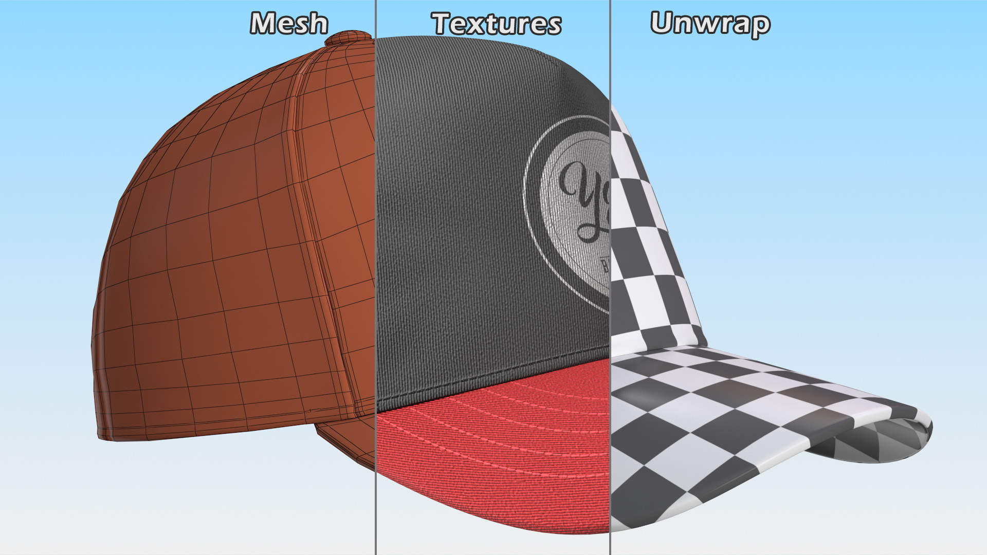 3D Trucker Cap Your Brand Black model